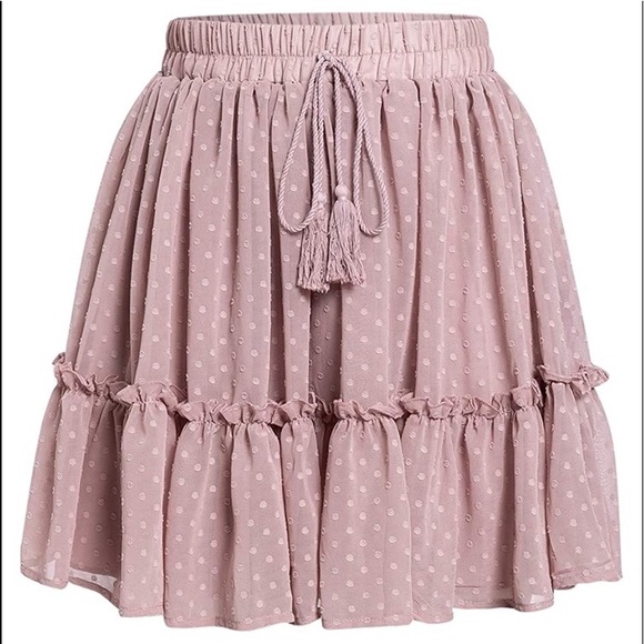 🌸Blush 🌸pink 💗layered🌸ruffle🌸mini skirt💗🌟✨ - Picture 4 of 7